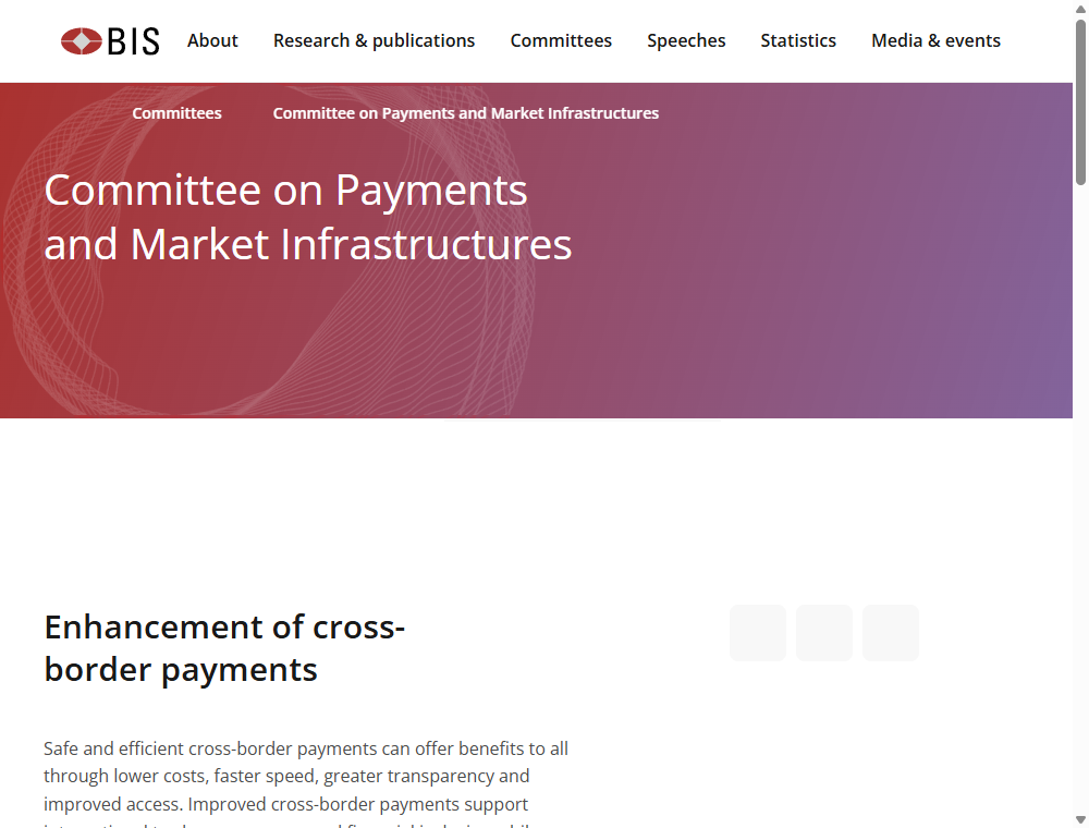The Bank for International Settlements page on the G20 programme to make cross-border payments cheaper, faster and more transparent